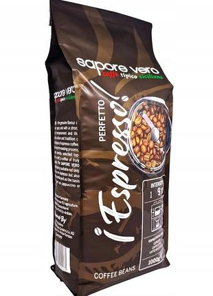 Кофе в зернах sapore vero perfetto espresso 1 кг, арабика + робуста