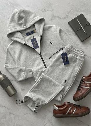 Костюм polo ralph lauren, серый спортивный костюм поло, комплект поло ральф лорен оверсайз l