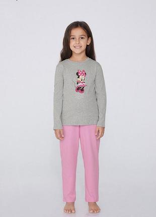 Детская хлопковая пижама tezenis для девочки «disney / minnie mouse» (2-3 года, 4-5 лет 6-7 лет)