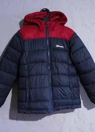 Куртка для хлопчика berghaus стьобана з капюшоном синьо-червона 7-8 років