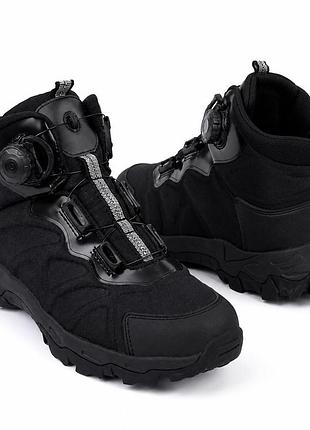 Тактические ботинки с автошнуровкой terra force black, черные