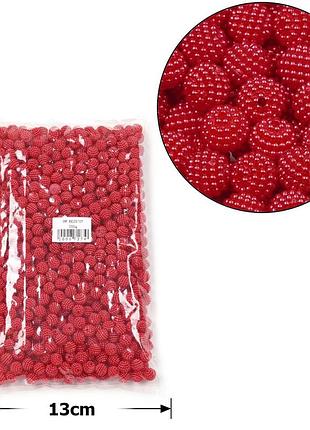 Бусины "ежевика" 10 мм 250г красные +-700 шт.