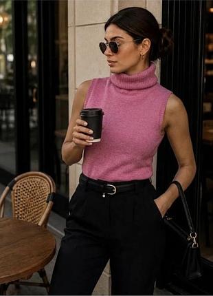 ​✨ ніжний рожевий жилет-водолазка ralph lauren sport (з кашеміром та вовною) ✨,  розмір xs/s
