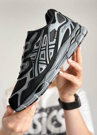 Женские кроссовки asics gel-nyc fur black grey metallic