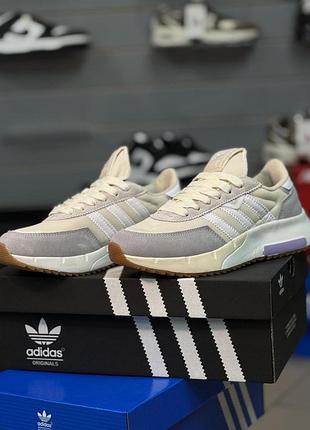 Кросівки adidas retropy f2 адідас ретропи ф2 сірі з замші для жінок на весну та осінь