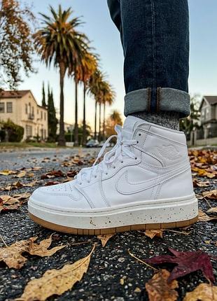 Кросівки шкіряні nike air jordan w 1 elevate high se white fb9894-100