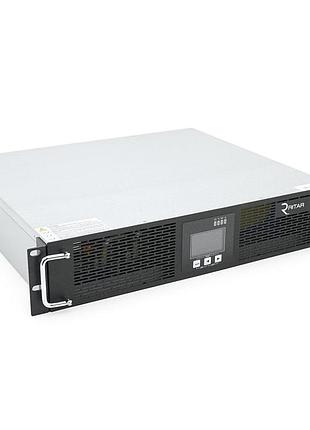 Ritar дбж on-line ritar rack rt-2ksli-lcd, 2000w, 51,2vdc, 307wh lifepo4, iec sockets *8 pcs, 1*usb,1*rs232,1*epo, snmp slot, q1