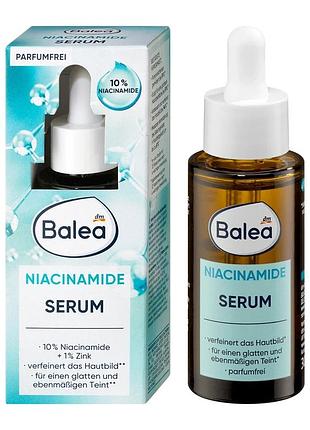 Balea niacinamide serum — сыворотка с ниацинамидом 10% и цинком 1% для сужения пор, 30 мл