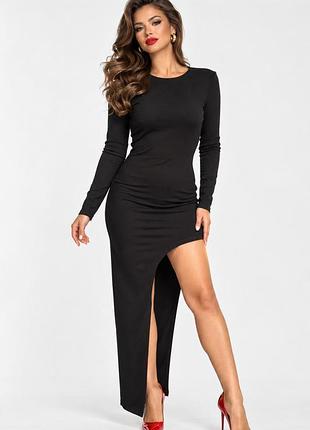 Сукня жіноча однотонна чорного кольору 219665k