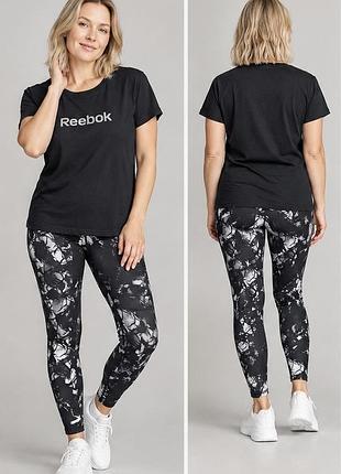 Оригинальный спортивный комплект reebok — футболка + лосины, размер l