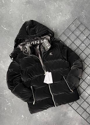 Новинка чоловіча тепла зимова куртка calvin klein black