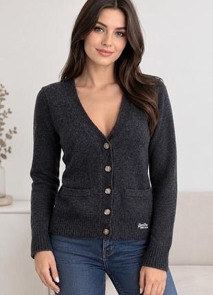 Кардиган на пуговицах винтажный, кофта женская шерстяная superdry vintage