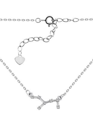 Серебряный колье lover знак зодиака дева с белыми фианитами (лк-0387 дева)