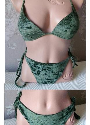 Купальник бархат оливковый, calzedonia, s