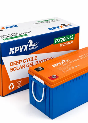 Гелевий акумулятор pyx solar rx-150aп 12 в 150 а·год для резервного живлення та сонячних систем.