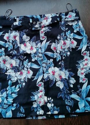 Мини юбка oasis цветочный принт (под колготы, чулки, футболка, блуза)