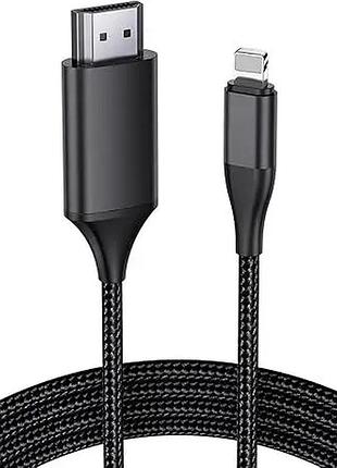 Кабель hdmi для iphone lightning адаптер для подключения к hdtv 1080p цифровой звук и видео