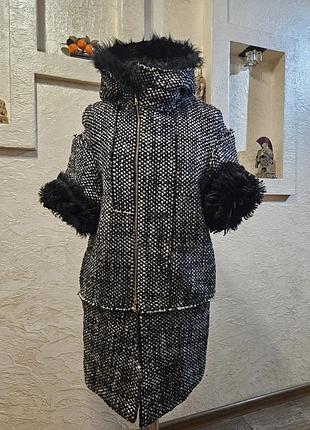 Пальто шерсть  и натуральный  мех marni