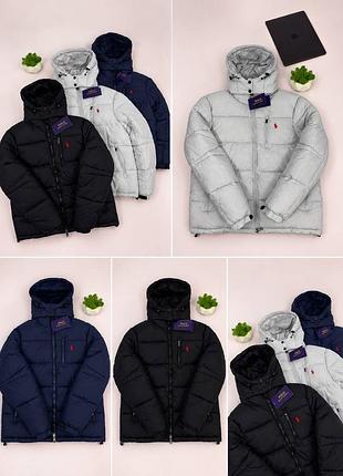Чоловіча зимова куртка-пуховик polo ralph lauren з холофайбером
