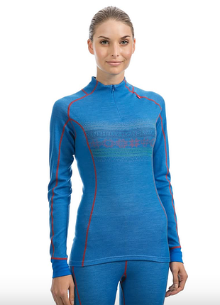 Термолонгслив из мериносовой шерсти на короткой молнии helly hansen