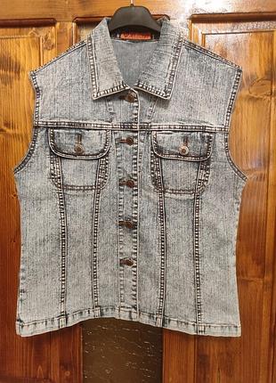 Стильна джинсова жилетка olin jeans (р. s/m, ідеальний стан)