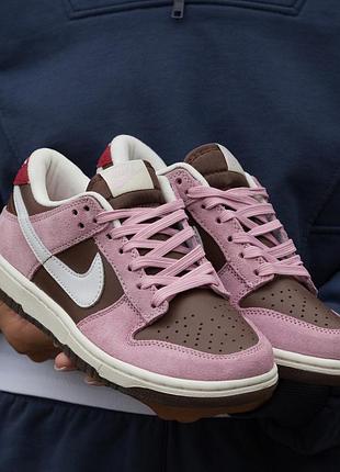 Кроссовки найк женские nike sb dunk brow pink suede