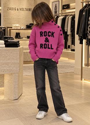 Светр для дівчинки zadig & voltaire рожевий шерстяний