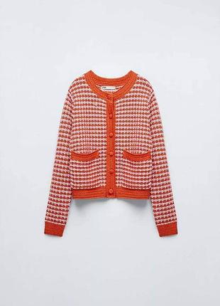 Вязаний жакардовий кардиган zara