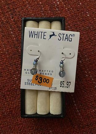 Вінтаж сша сережки white stag нові