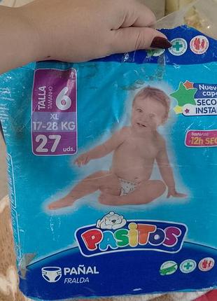 Підгузки pasitos xl 17-28 кг