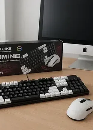 Набір геймерська механічна клавіатура і мишка xstrike x-1010 usb rgb 104 keys