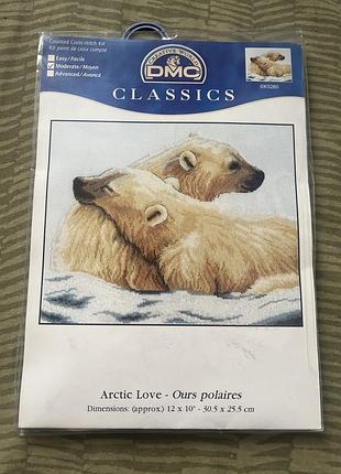 Набір для вишивання хрестиком dmc k5260 «arctic love / ours polaires» (арктична любов).