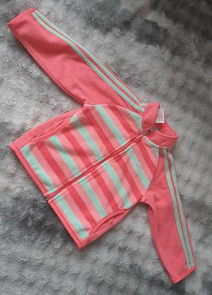 Кофта флісова adidas для дівчинки, рожева, бірюзова, розмір 74
