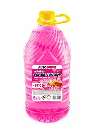 Омыватель стекла autodrive -19°с зимний bubble gum готовый 5л