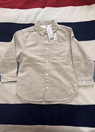 Сорочка для хлопчика h&m з льону бежева