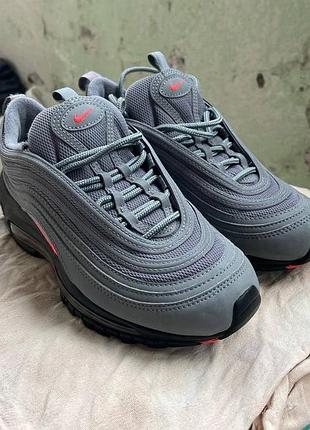 Кросівки унісекс nike air max 97 bg cool grey crimson сірі