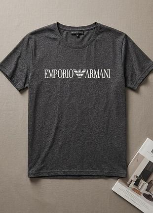 Чоловіча футболка emporio armani з круглим вирізом, сіра