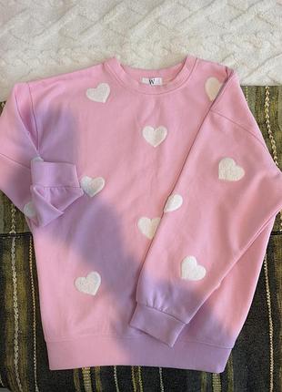 Світшот рожевий сердечко