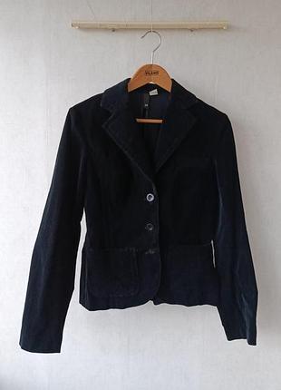 Пиджак h&m чёрный бархат eur 38