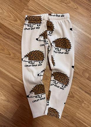Zara лосини легінси дитячі з бавовни унісекс 110 розмір з принтом їжачків