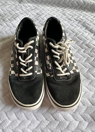Кеди vans old skool в клітинку шкіра/замша