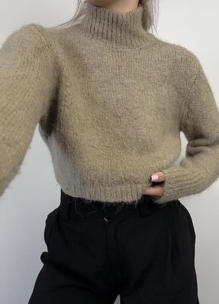 Укорочений светрик zara з домішками вовни