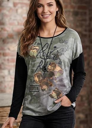 ​стильний жіночий лонгслів taifun у стилі rock / glam-casual