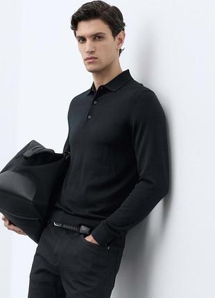Вовняний джемпер светр поло з коміром на гудзиках мериносова вовна autograph marks & spencer шерстяной свитер поло с воротником шерсть