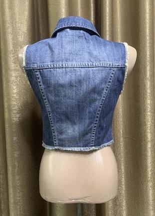 Джинсовий жилет жилетка denim&co укорочений розмір 8/s 5