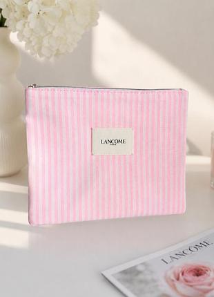 Косметичка жіноча lancome рожева в смужку