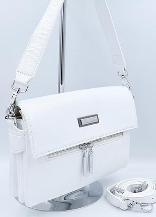 Сумка женская кожаная polina & eiterou c1132h white