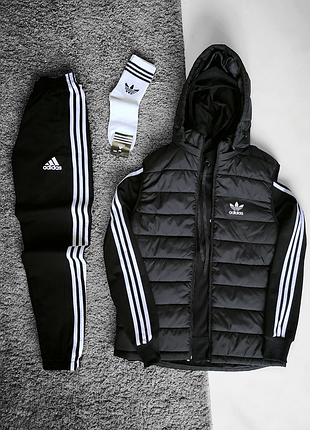 🔥комплект adidas. спортивный костюм + жилетка adidas (носочки в подарок)🔥
