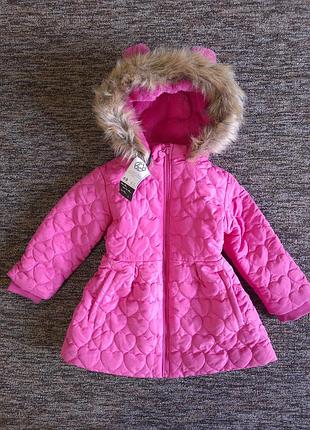 Тепла куртка studio girls faux fur heart pink вказаний 2-3 роки, можна трішки довше
