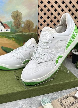 New gucci basket gg low sneaker monogram white demetra нові чоловічі кросівки оригінал 48.5 eur